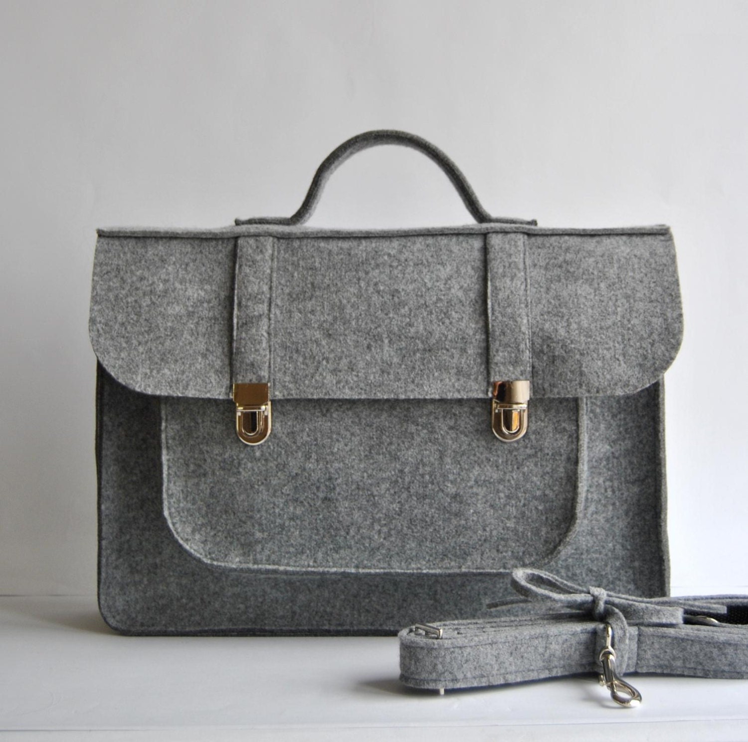 15 laptop bag Felt briefcase MacBook satchel case felt with