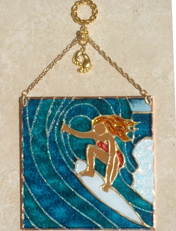surfer girl suncatcher