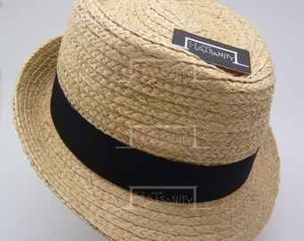 Summer Beach Natural Raffia Straw Fedora Hat