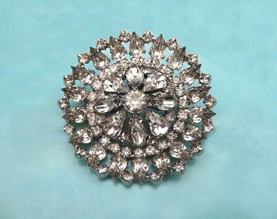 Vintage Kramer of New York Rhinestone Brooch Dazzling