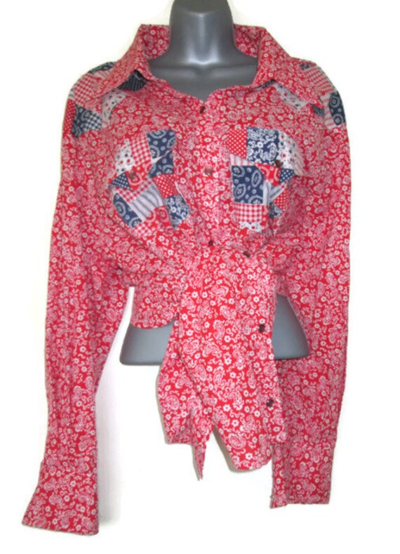  plus  size  clothing  western  shirt  red white by 