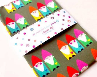 BFF Gnomes fabric print, FAT QUARTER fabric, dwarf fabric print, elves fabric print, kids nursery print, cute fabric print, quilting fabric