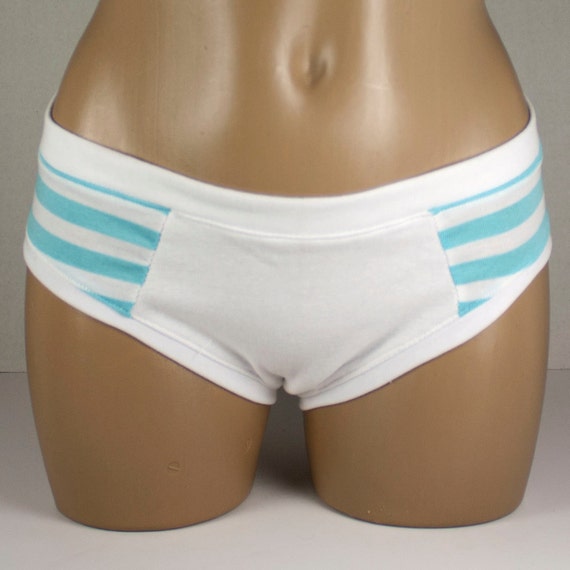 SALE Blue And White Striped Knit Boycut Panties X By Cr