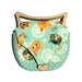 Cat Bag ears - LAST ONE - oak wooden handle clutch - cat fabric - one off aqua polka dot - SALE