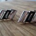 Vintage 1970s CuffLinks Mod Silver Crystal 2012405b