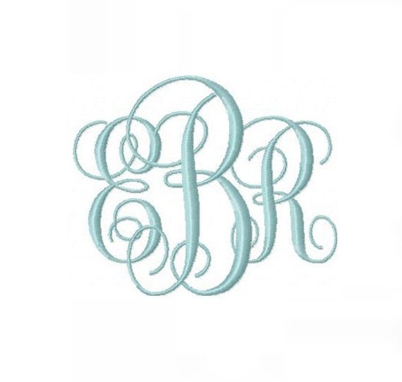 4 and 5 inch Interlocking Monogram Embroidery by HerringtonDesign