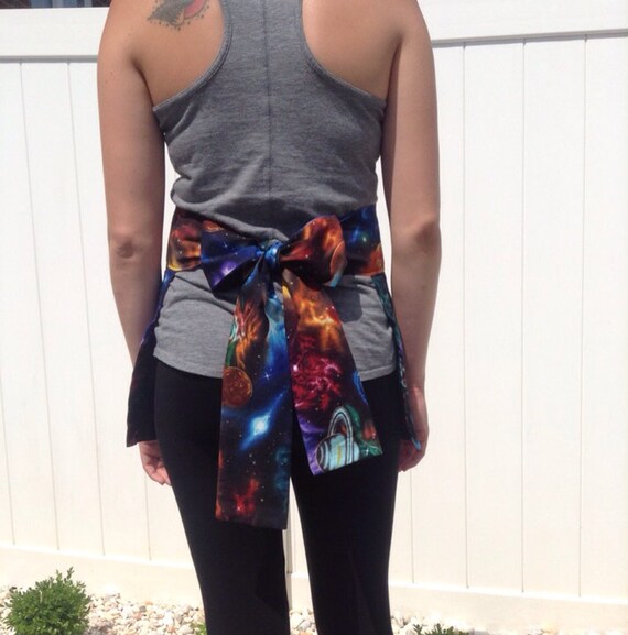 Women's Server Apron Waitress Apron Galaxy Print