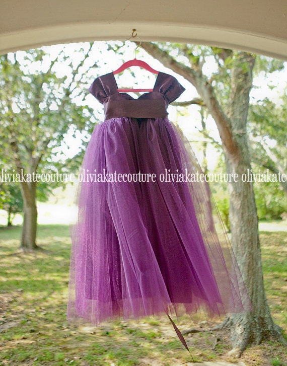 Purple Flower Girl Dress