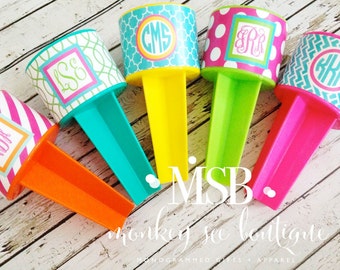 Beach spiker with decorative wrap - perfect for beach trips, girls weekend, bachelorette party and vacations - custom printed vinyl design