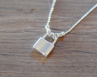 Padlock Necklace on Sterling Silver Chain