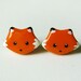 Cute Orange Fox Earrings Polymer Clay Jewelry