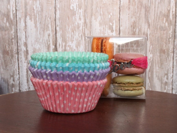 Star Cupcake Liners - Set of 25 Paper Baking Cups - pink, lavender, mint, blue Il_570xn