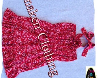 Girl Bandana Dress - Custom Boutique Clothing - Toddler Infant Girl Bandana Ruffle Dress 3 6 9 12 18 24 month size 2T 2 3T 3 4T 4 5T 5 6 7 8