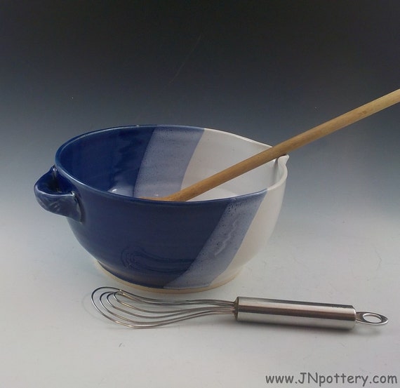 Large Stoneware Mixing Bowl Handmade Ceramic Batter Bowl