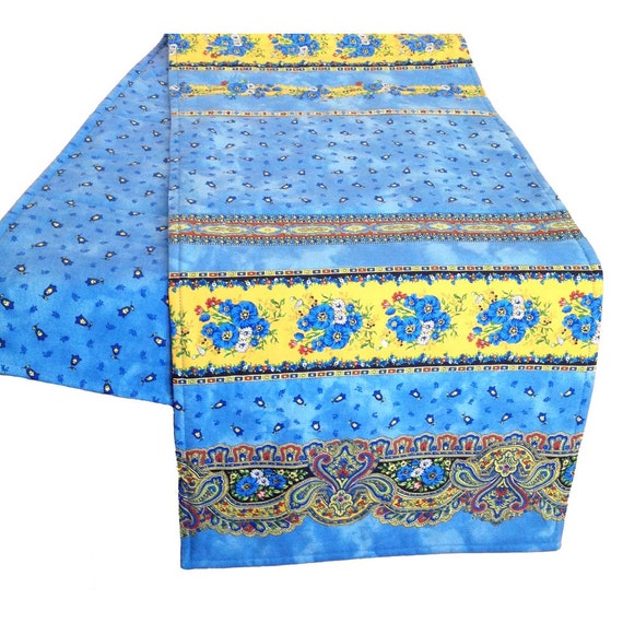 Blue Table Runner French Country Table Runner Provence Table