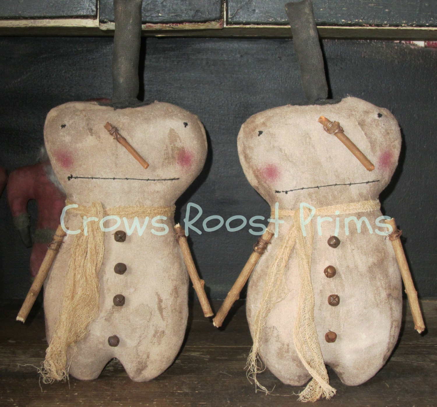 SNOWMAN Primitive 101e Crows Roost Primitives by Crowsroostprims
