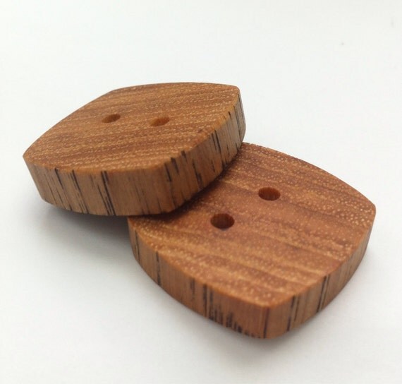 natural wood buttons handmade set of 2 reclaimed by CorvusTabernus