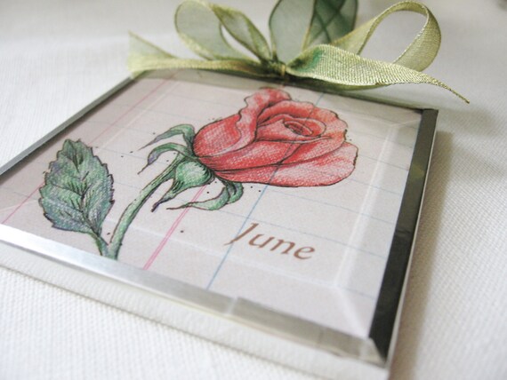 June Birth Month Flower Rose - Art Print - Gift for Mom - Birthday Gift - Present for Teacher - Floral Print - Pink Flower - Summer Flower