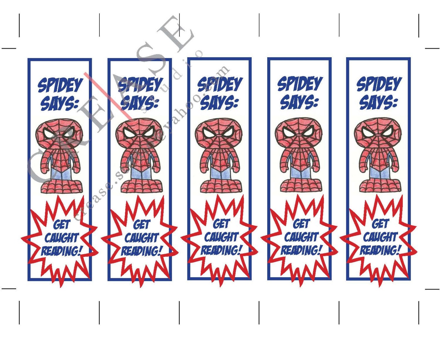 Spiderman bookmarks superhero instant download printable