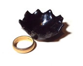 Ceramic Ring Dish Small Stoneware Bowl Pottery Mini Bowl Dark Brown Stoneware Party Shower Favor Miniature Bowl Eco Friendly For Her Women