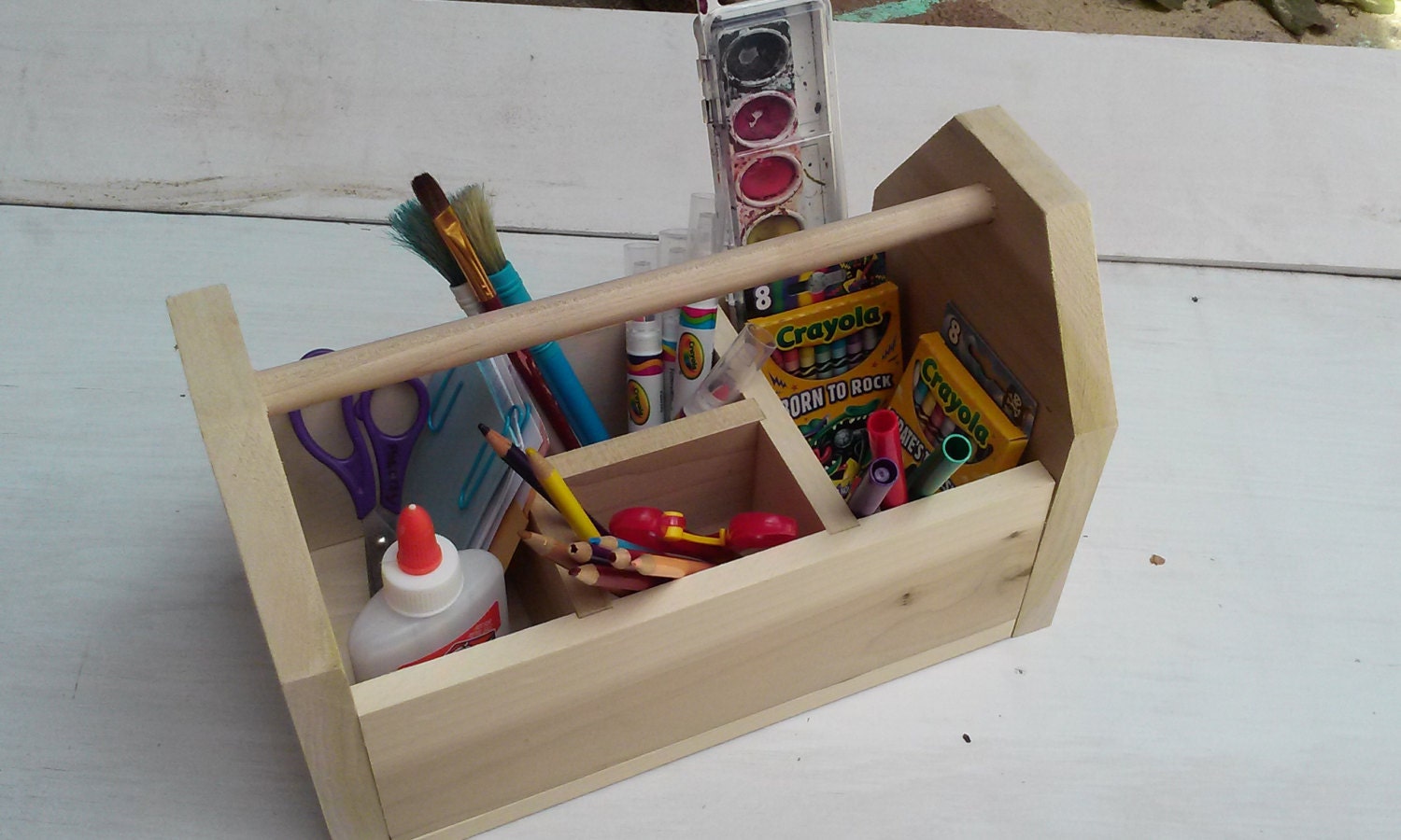 wooden toy caddy