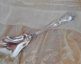 gorham sterling antique 1853 sterling silver sugar shell, engraved 'nina', beautiful gleaming patina of age, shabby cottage chic, tea table