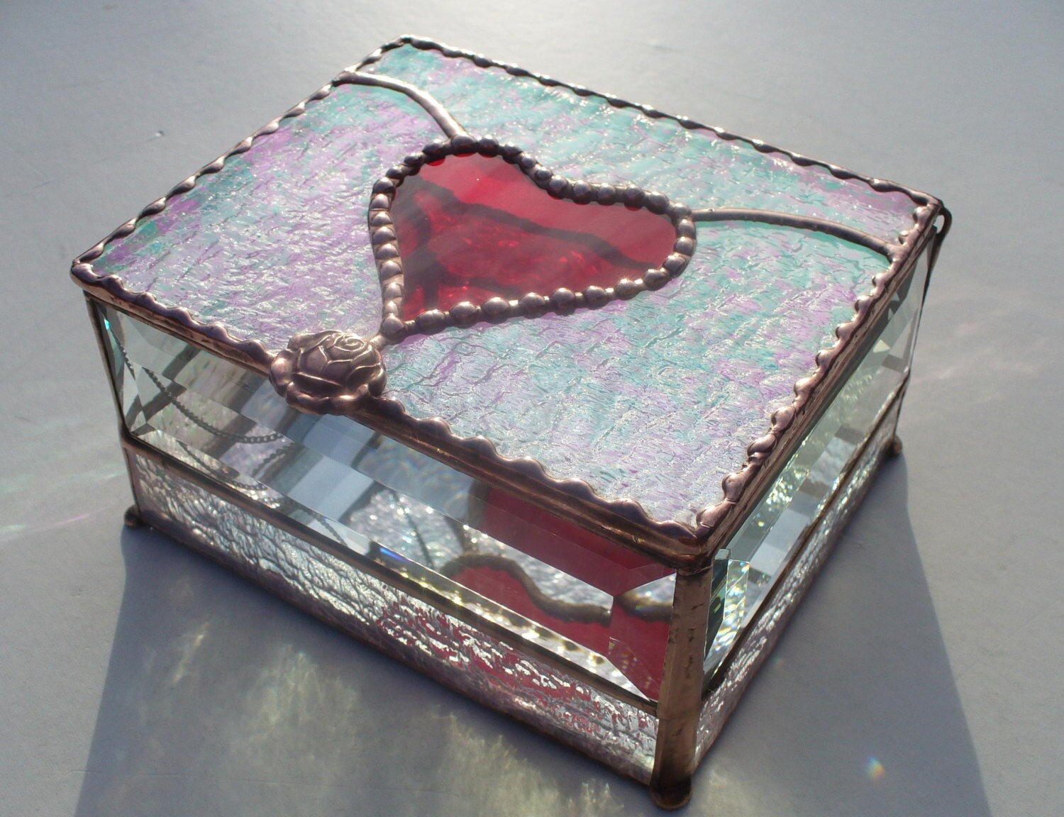 Heart Box Heart Jewelry Box Stained Glass Jewelry Box Your