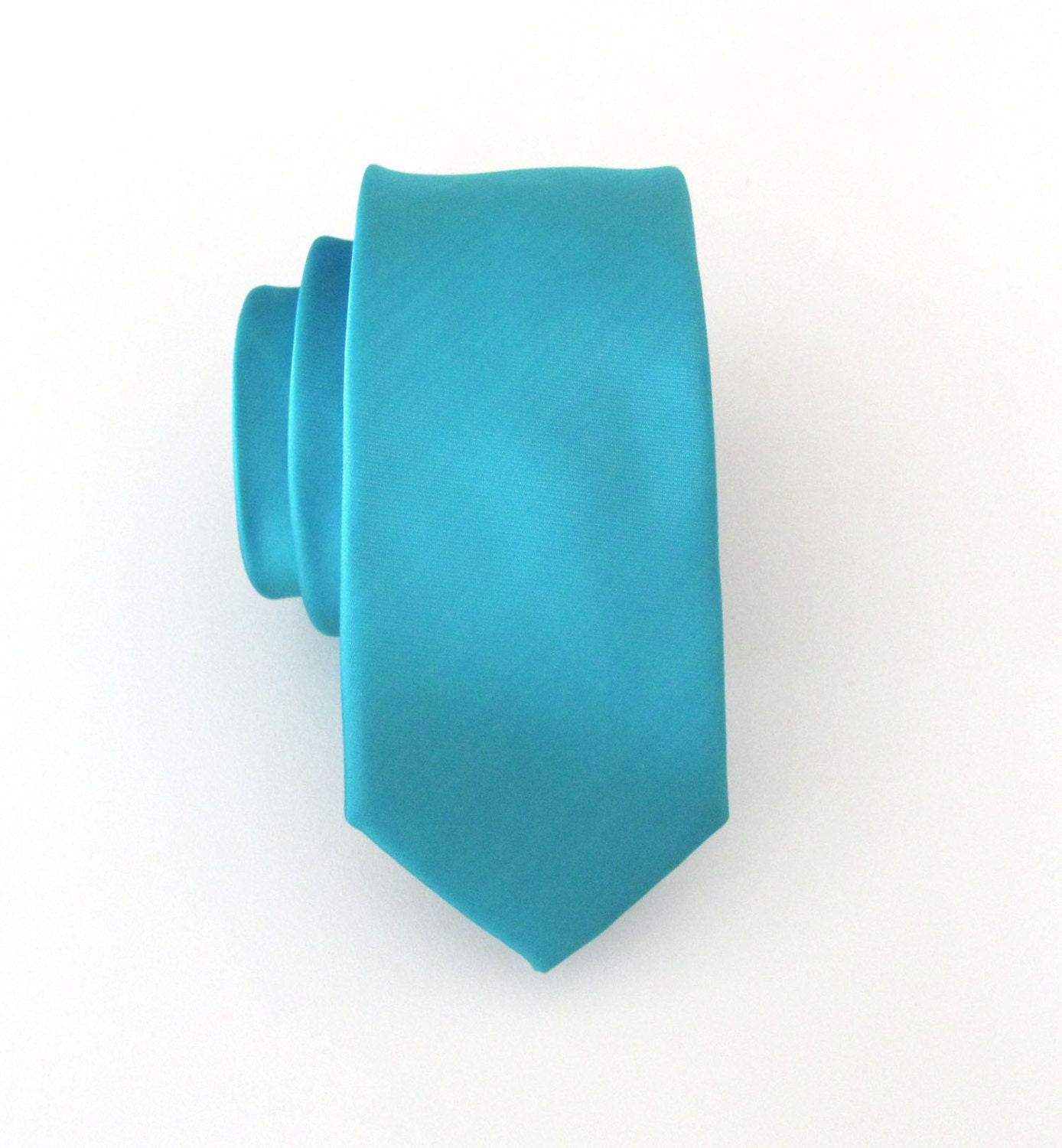 Mens Ties Necktie Teal Blue Light Turquoise Skinny Tie With