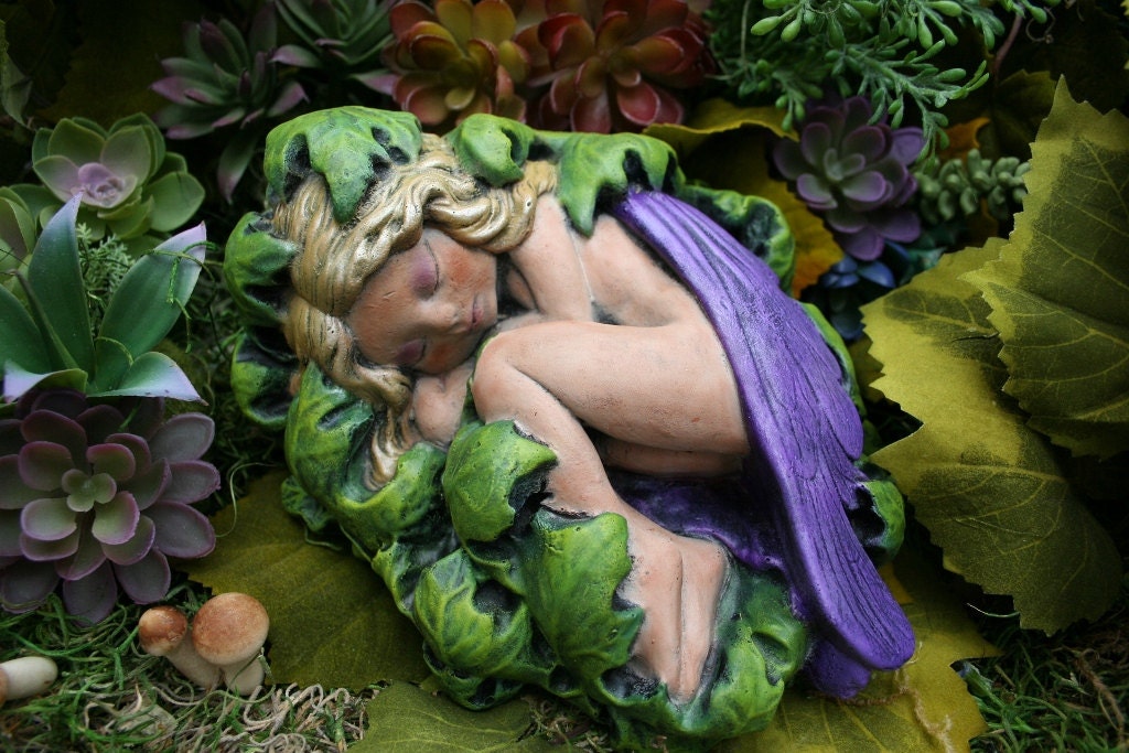 sleeping fairy garden ornament