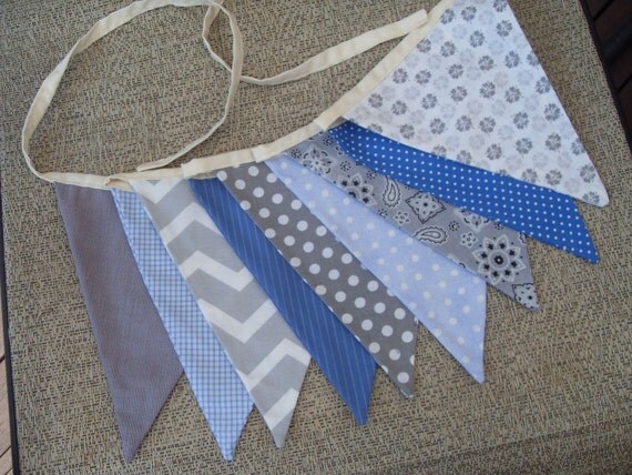 Items similar to blue gray fabric flag banner teacher classroom nursery ...