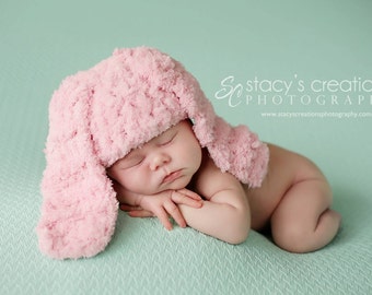 Baby Girl Bunny Hat, Baby Girl Easter Hat, Pink Bunny Hat, Crochet Bunny Hat, Newborn Girl Hat, Baby Girl Hat, Newborn Easter Hat Infant Hat