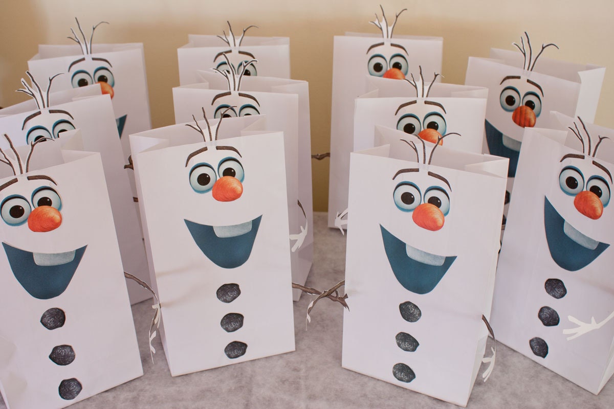 frozens olaf party favor bags digital printables by