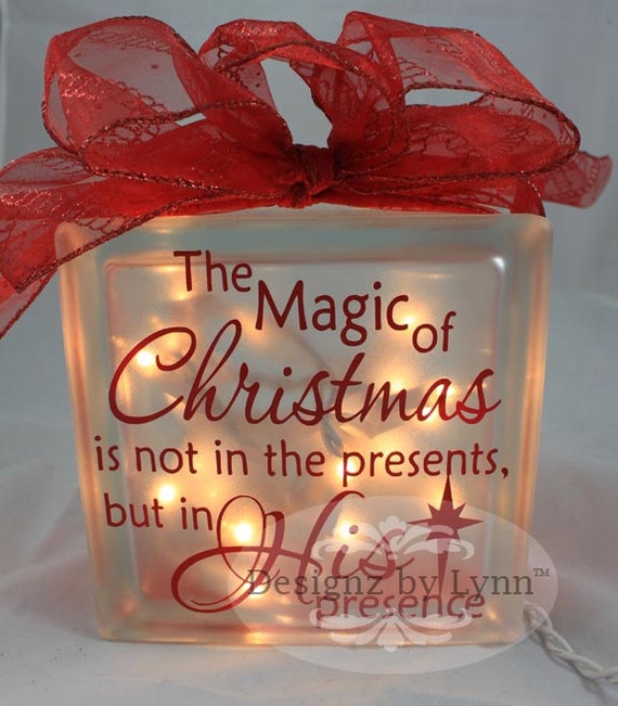 The Magic of Christmas Decorative Glass Block