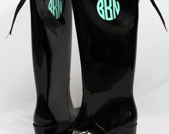Monogrammed Rain Boots with Preppy Bows, Monogrammed Boots, Personalized Rain Boots, Monogram Gift