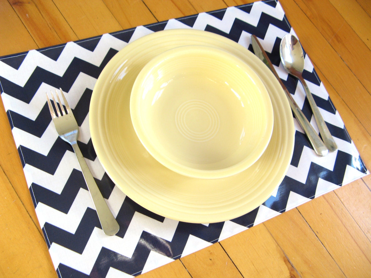 Navy wipe clean placemats lightweight vinyl chevrons