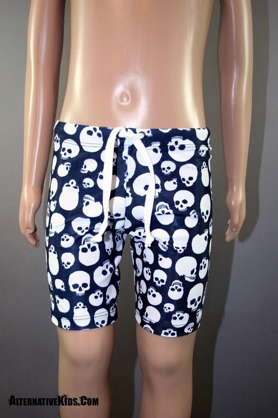 Boys Skull black & white Swim Jammers