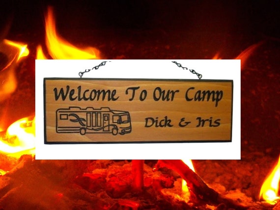 Custom Wood Camping Sign Motorhome Travel Trailer by JGWoodSigns
