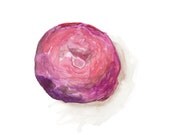 Blueberry Glazed Donut Watercolor Illustration Print