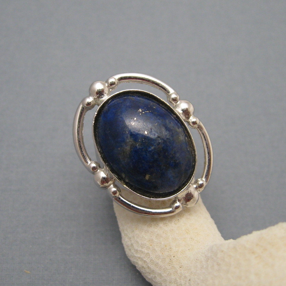 Vintage Sterling Lapis Ring Uncas Jewelry by PurpleDaisyJewelry