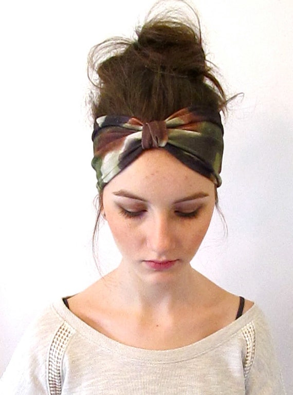 Camouflage Turban Headband Stretch Camo Headband Camo