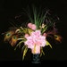 Cottage Chic Couture, Silk Flower Arrangements, French Script Peonies, Peacock Feathers, Retro Vintage Vase