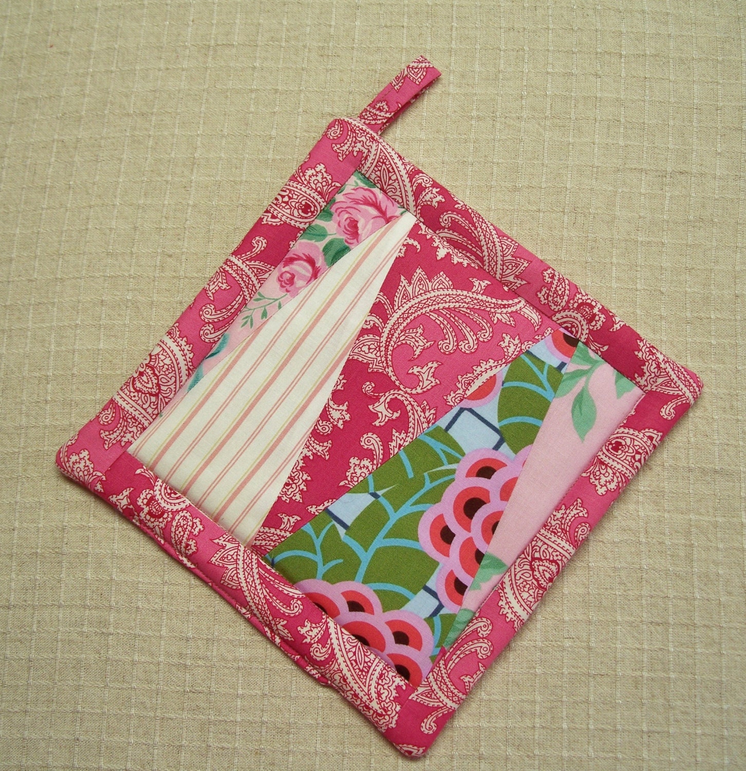 Download Pink Abstract Designer Fabric Pot Holder Trivet Hot Pad