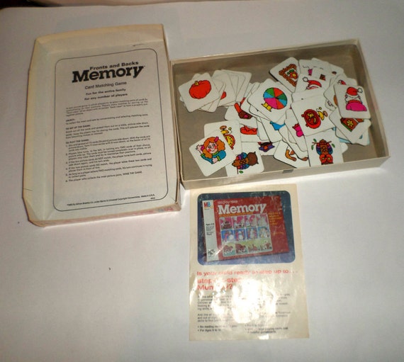 Vintage Memory Game Milton Bradley 1980 Memory by carriesattic