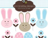 50% OFF SALE Easter Bunny and Eggs Holiday Clipart Clip Art Personal & Commercial Use Il_170x135