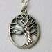 Silver Tree And Moon Necklace, Charm Necklace, Pendant Tree And Moon Necklace, Tree Jewelry, Moon Jewelry