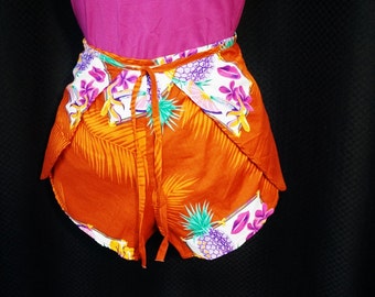 shorts wrap 80s 70s xs micro fruit sexy popular items pineapp le