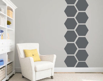 Hexagon wall decal | Etsy