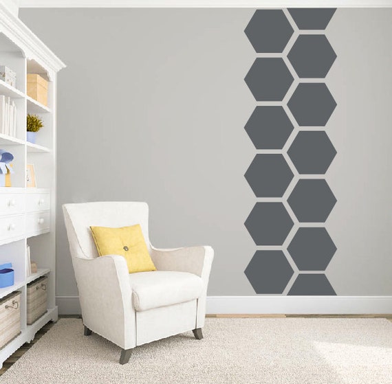 Hexagon wall pattern decal DB346 large pattern