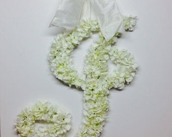 Floral Wedding Wreath Initials 24 inch