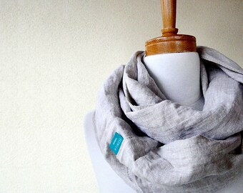 Linen infinity scarf wrap neck warmer